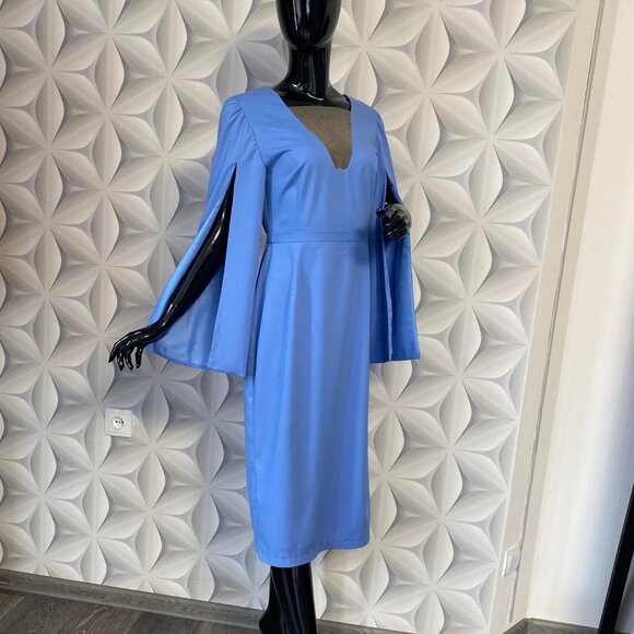 Vlesh / Europe Dresses & Skirts - Elegant Blue Dress, Unique Design, Made in Europe, Size - S/P